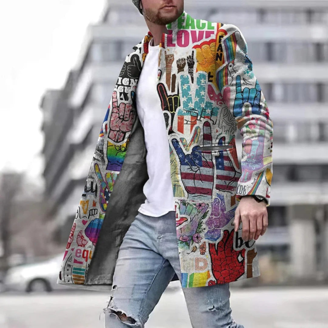 Laurent | Herrenjacke Mit Trendigem Grafikdruck | Langarm