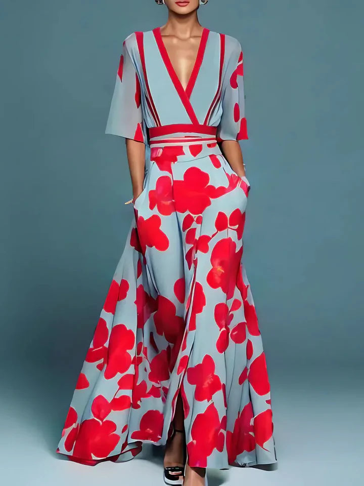 Elegantes Maxikleid mit Blumenmuster – Feminin & Stilvoll für besondere Anlässe | Maxi Kleid Damen