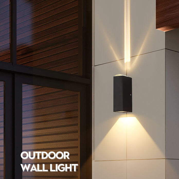 Exterior LED Wall Light Compact Rectangular Garden Lighting