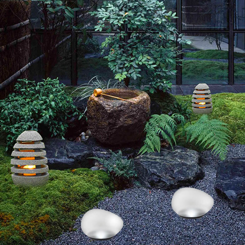 Solar Pebble Path Light Decorative Outdoor Garden Accent