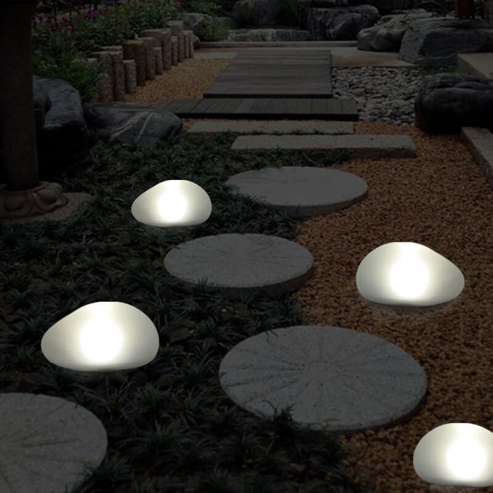 Solar Pebble Path Light Decorative Outdoor Garden Accent