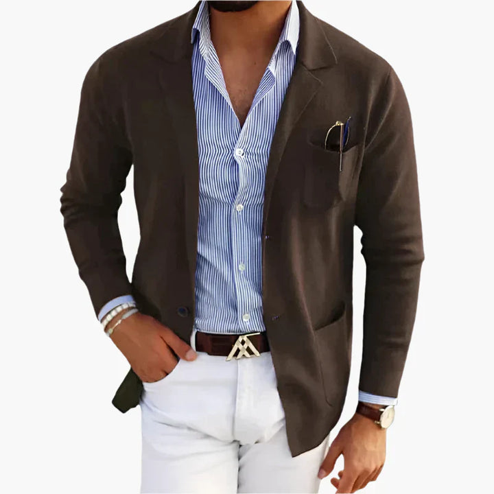 Herren Winter Langarm Blazer Mit Tasche | Button-Down