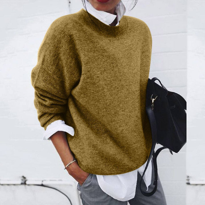 Lässiger Pullover Mit Rundhalsausschnitt Für Frauen | Langarm