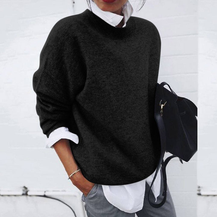 Lässiger Pullover Mit Rundhalsausschnitt Für Frauen | Langarm