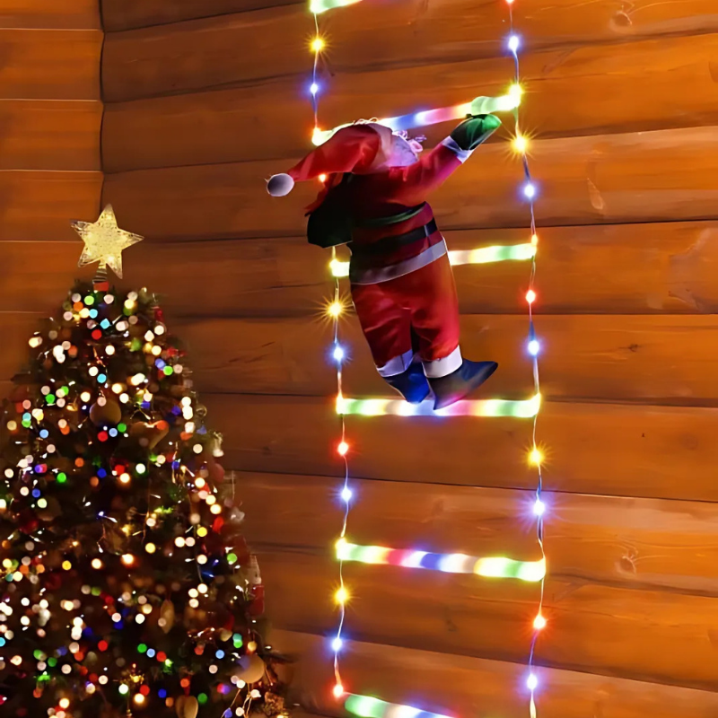 Festive Climbing Santa LED Lights Hanging Christmas Decoration