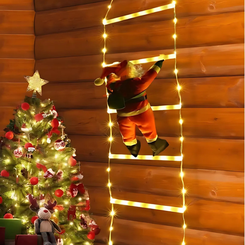Festive Climbing Santa LED Lights Hanging Christmas Decoration
