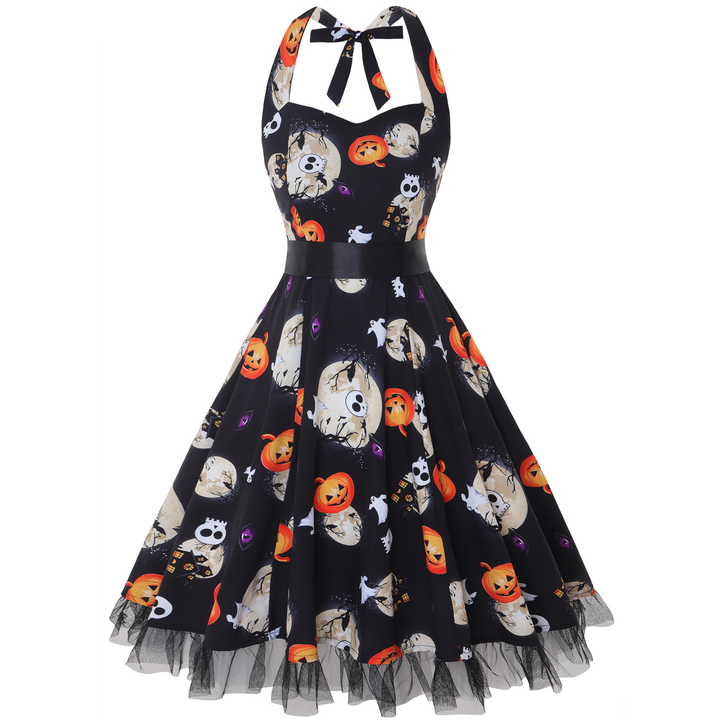 Langärmliges Halloween Kostümkleid Für Damen | Midi