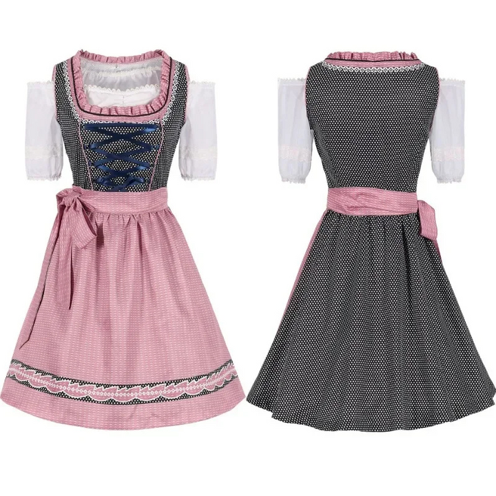 Klassisches Oktoberfest-Dirndlkleid Mit Spitzenbesatz | Midi