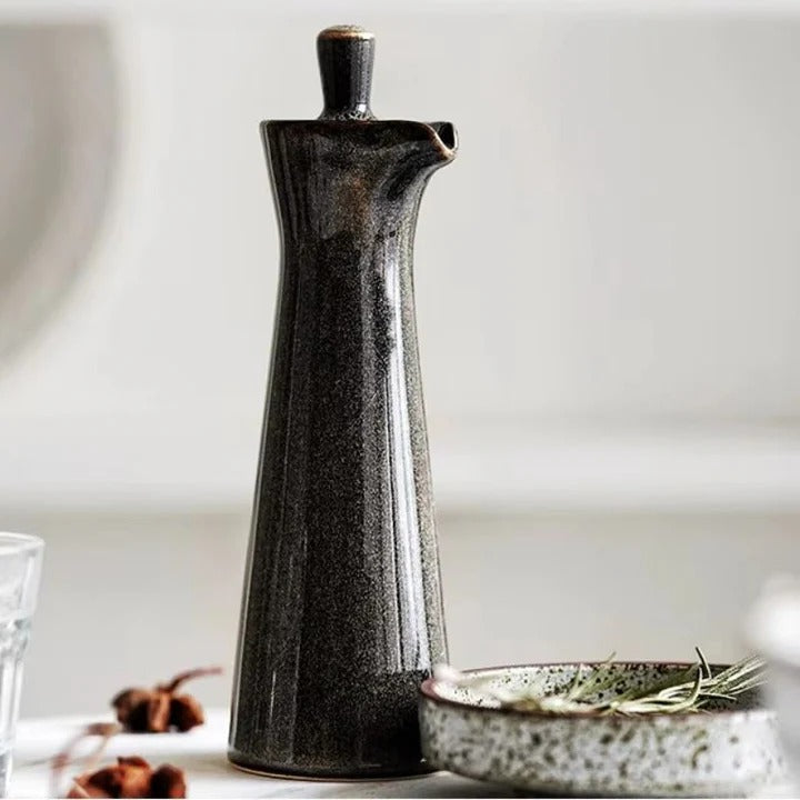 Keramische Gewürz- & Ölflasche – Nordic Stil, Stilvoll & Funktional | Für Speiseöl, Essig & Flüssiggewürze in der Küche