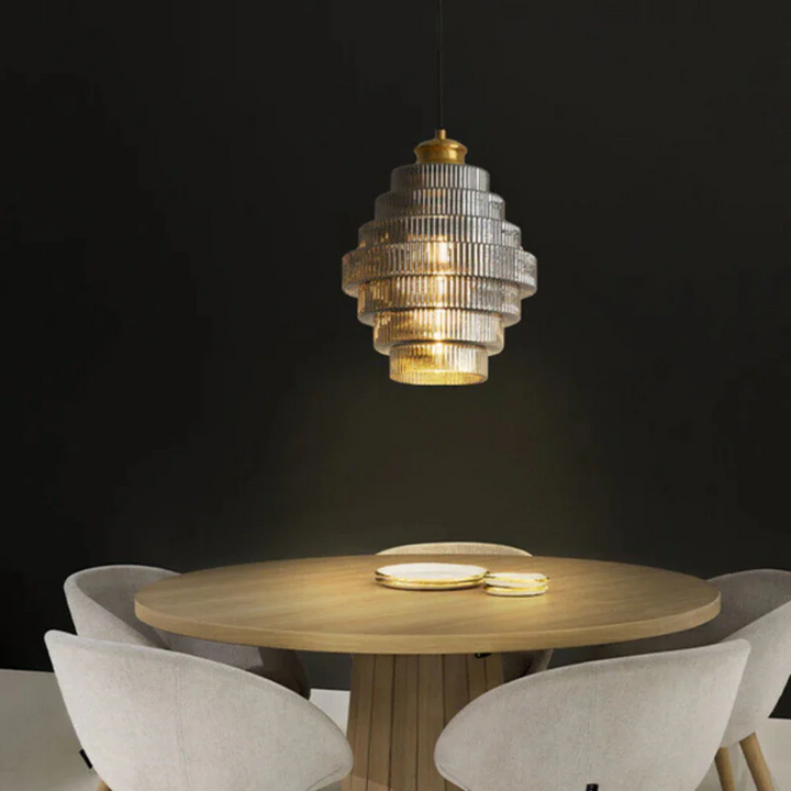 Glas-Hängeleuchte im Retro-Stil – Vintage Design für Wohnzimmer, Esszimmer & Küche | Stilvolle Pendelleuchte mit Charakter