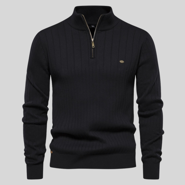 Herren Strickpullover Mit Langarm | Halb Reißverschluss