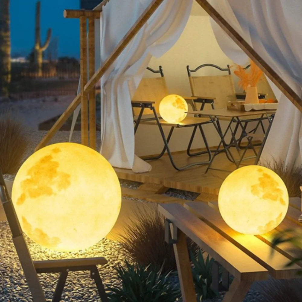 Lampes globe lune pour extérieur avec télécommande
