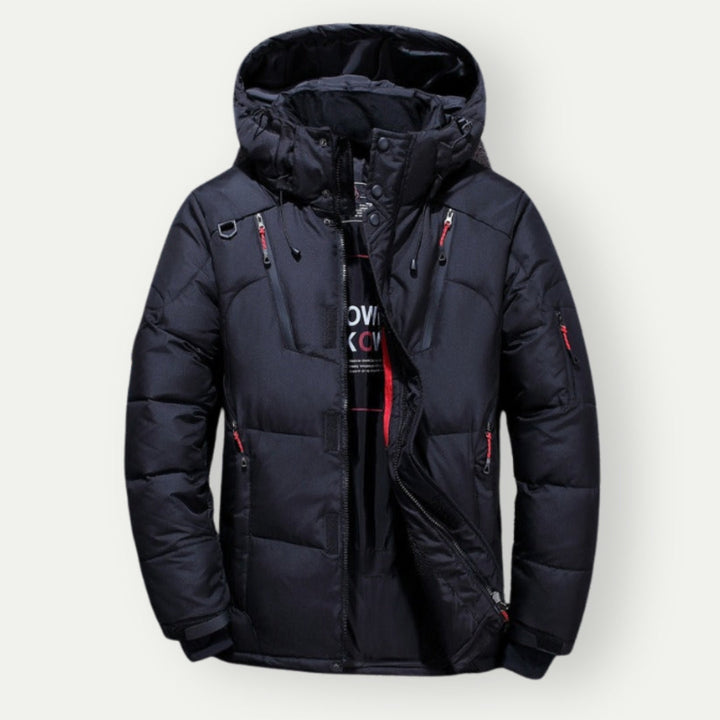 Herren Parka Wintermantel Mit Reißverschluss Und Kapuze | Langarm