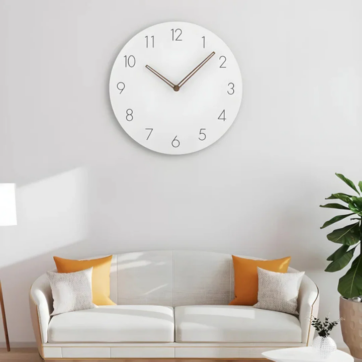 Holz-Wanduhr im minimalistischen Design – Stilvoll & Lautlos | Perfekt für Wohnzimmer, Büro & moderne Innenräume