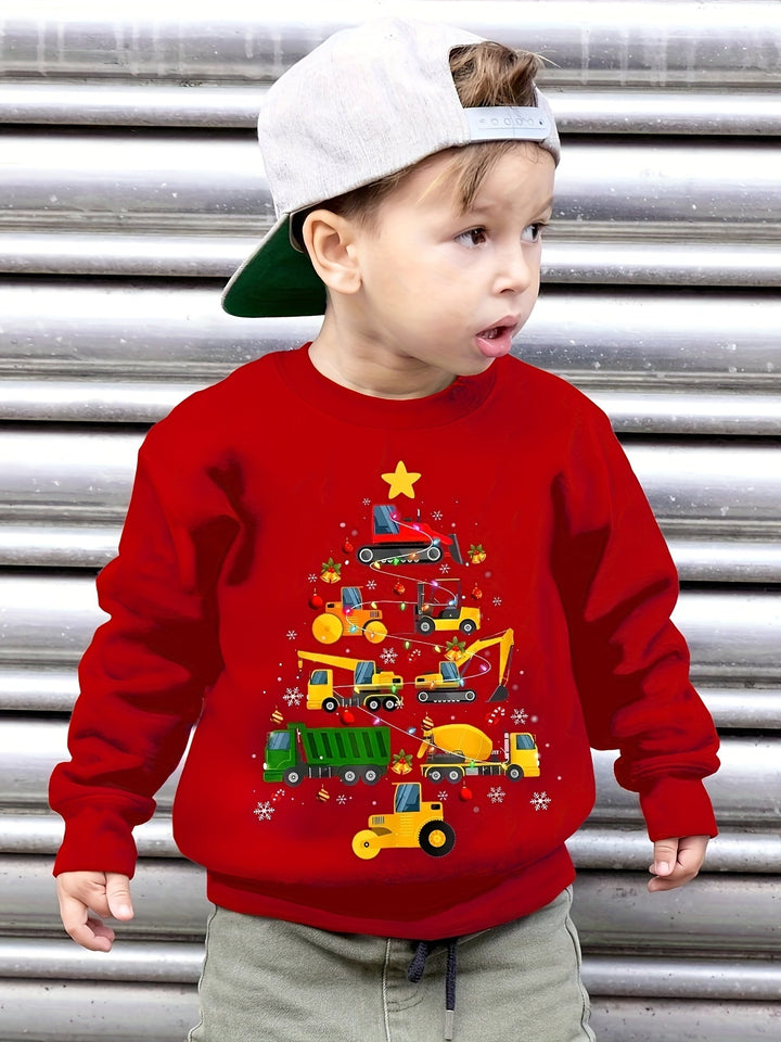 Jungen Sweatshirt Mit Weihnachtsbaum-Print | Langarm