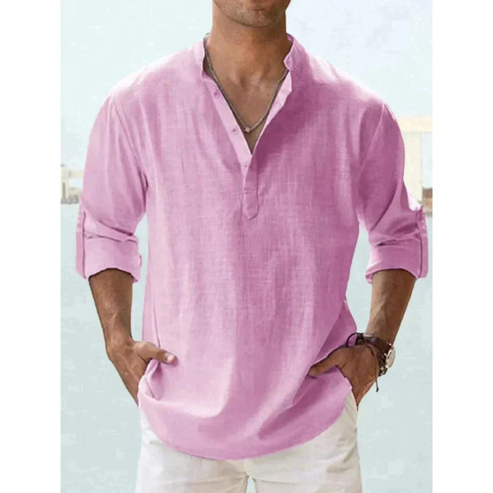 Bastien | Lässiges Henley-shirt Für Herren | Langarm