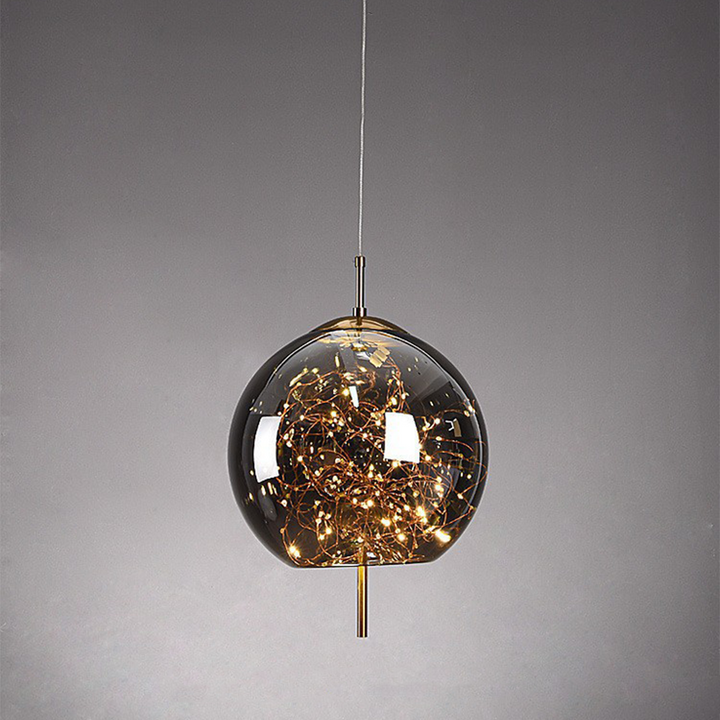 Hanging Glass LED Pendant Light Warm Ambient Ceiling Illumination