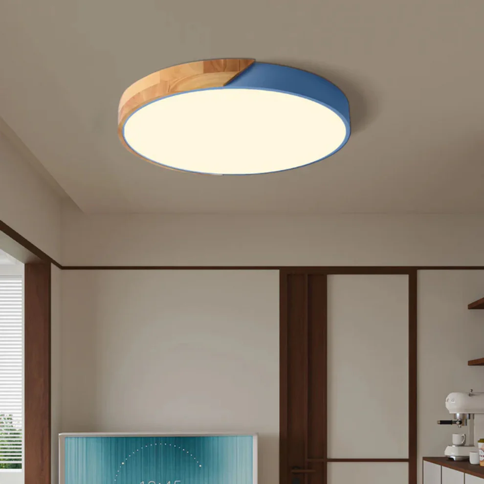 Skandinavische LED-Deckenleuchte aus Holz – Minimalistisches Design & Warmes Licht | Ideal für Schlafzimmer, Flur & Wohnzimmer