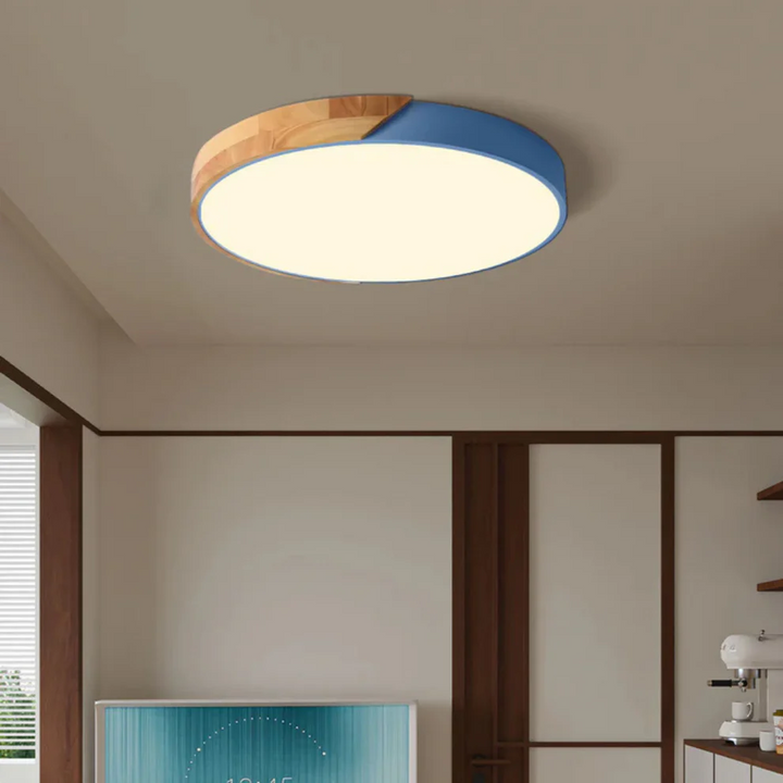 Skandinavische LED-Deckenleuchte aus Holz – Minimalistisches Design & Warmes Licht | Ideal für Schlafzimmer, Flur & Wohnzimmer