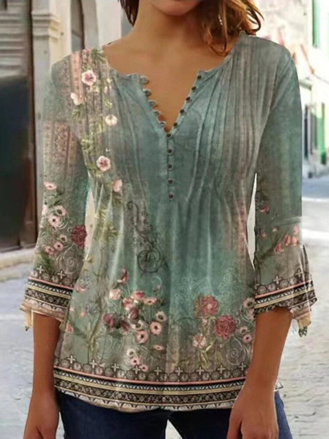 Camila | Elegante Blumenbluse Für Damen