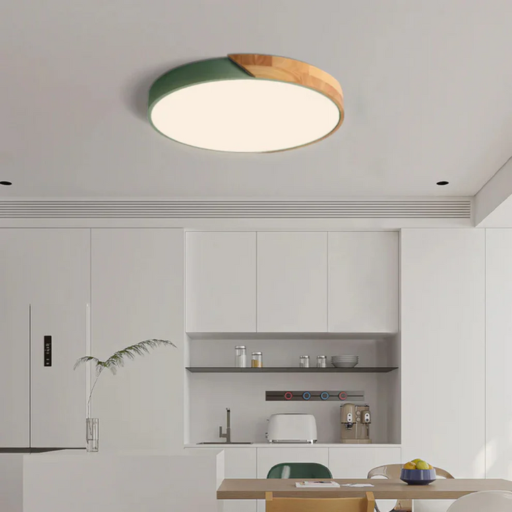 Skandinavische LED-Deckenleuchte aus Holz – Minimalistisches Design & Warmes Licht | Ideal für Schlafzimmer, Flur & Wohnzimmer
