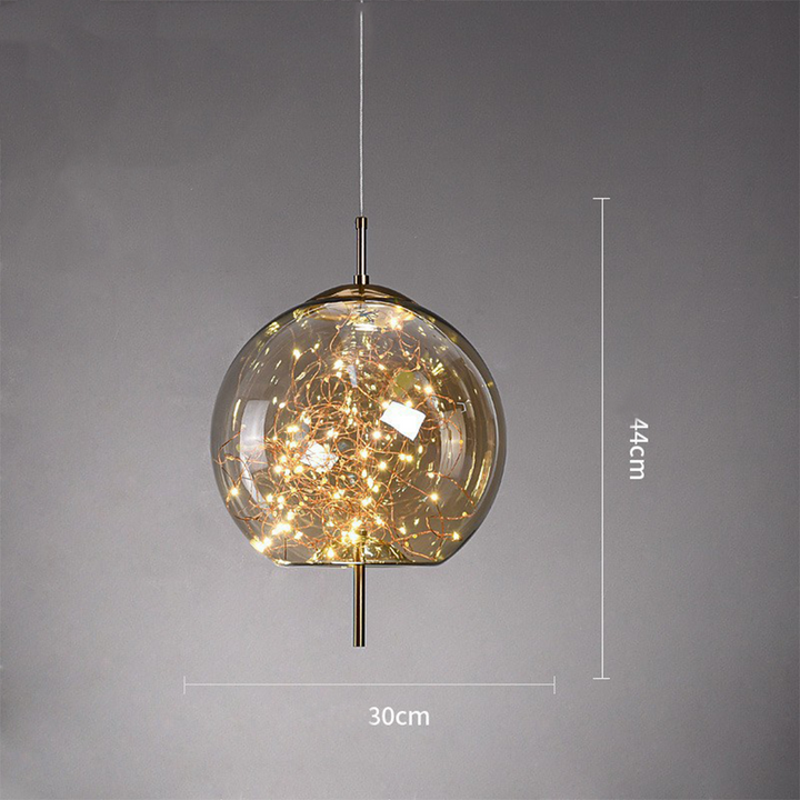 Hanging Glass LED Pendant Light Warm Ambient Ceiling Illumination