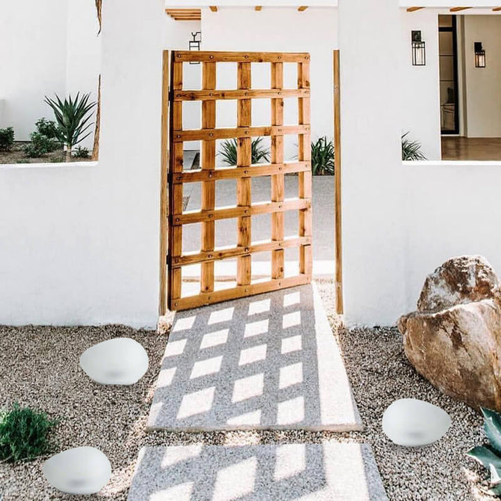 Solar Pebble Path Light Decorative Outdoor Garden Accent