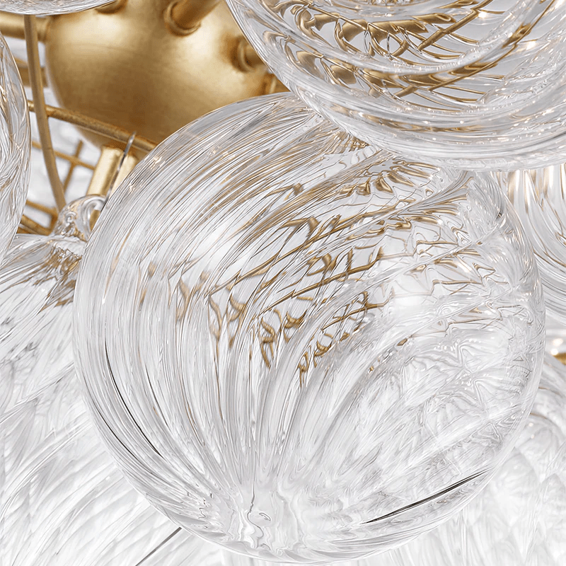 Modern Glass Orb Ceiling Light with Metal Frame