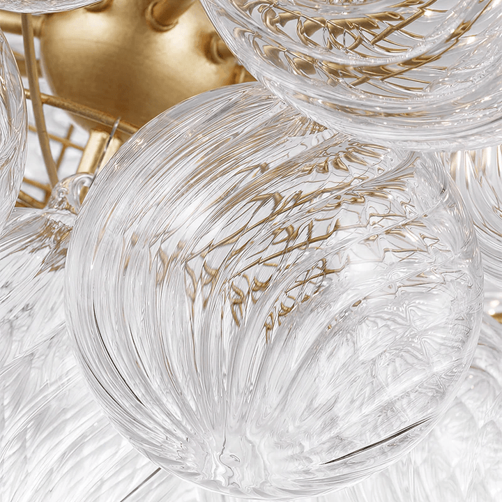 Modern Glass Orb Ceiling Light with Metal Frame