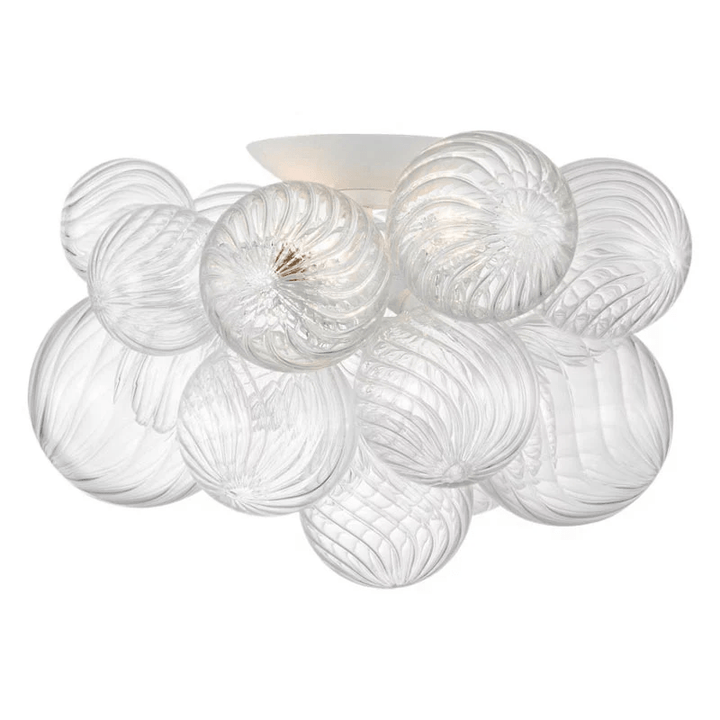 Modern Glass Orb Ceiling Light with Metal Frame