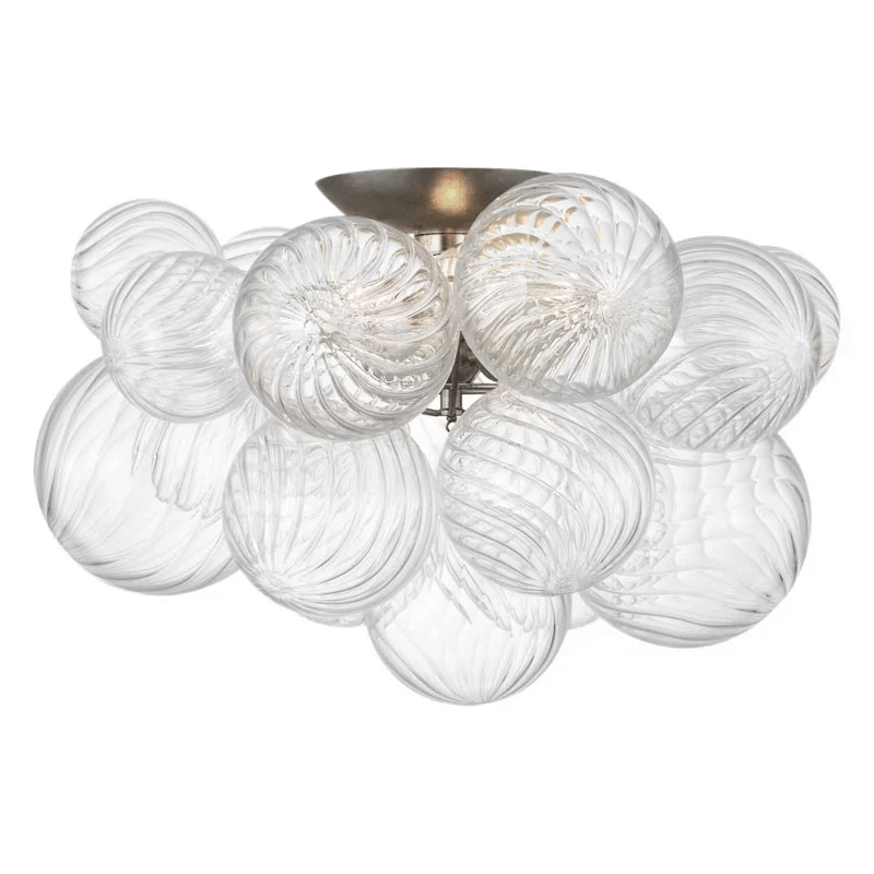 Modern Glass Orb Ceiling Light with Metal Frame