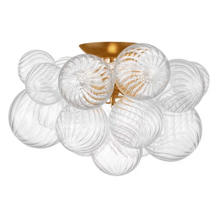 Modern Glass Orb Ceiling Light with Metal Frame