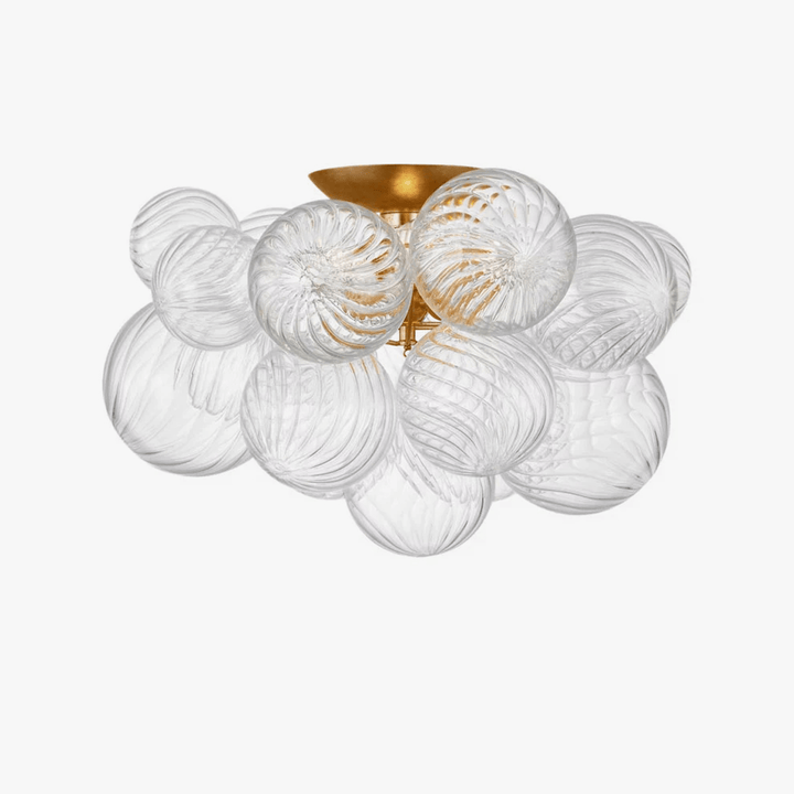 Modern Glass Orb Ceiling Light with Metal Frame