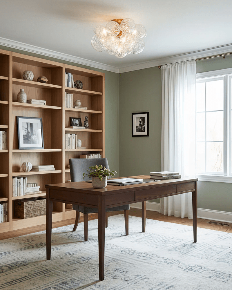 Modern Glass Orb Ceiling Light with Metal Frame