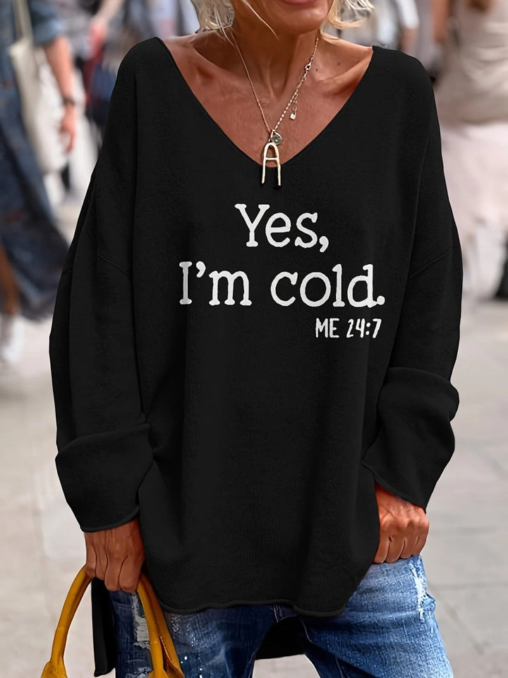 Lässiger Pullover Mit V-ausschnitt Für Frauen | Oversize
