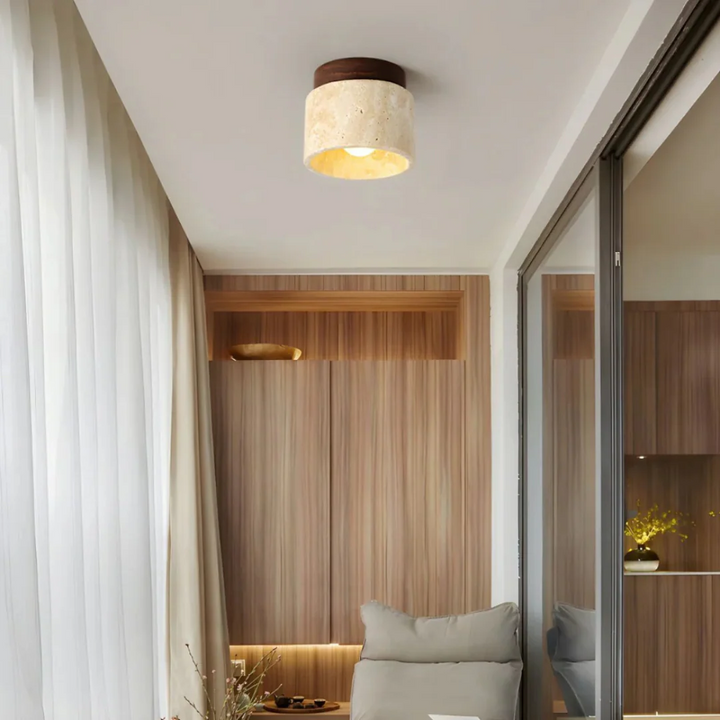 Japanische Deckenlampe aus Holz – Minimalistisch, Warm & Stilvoll | Ideal für Schlafzimmer, Wohnzimmer & moderne Wohnräume