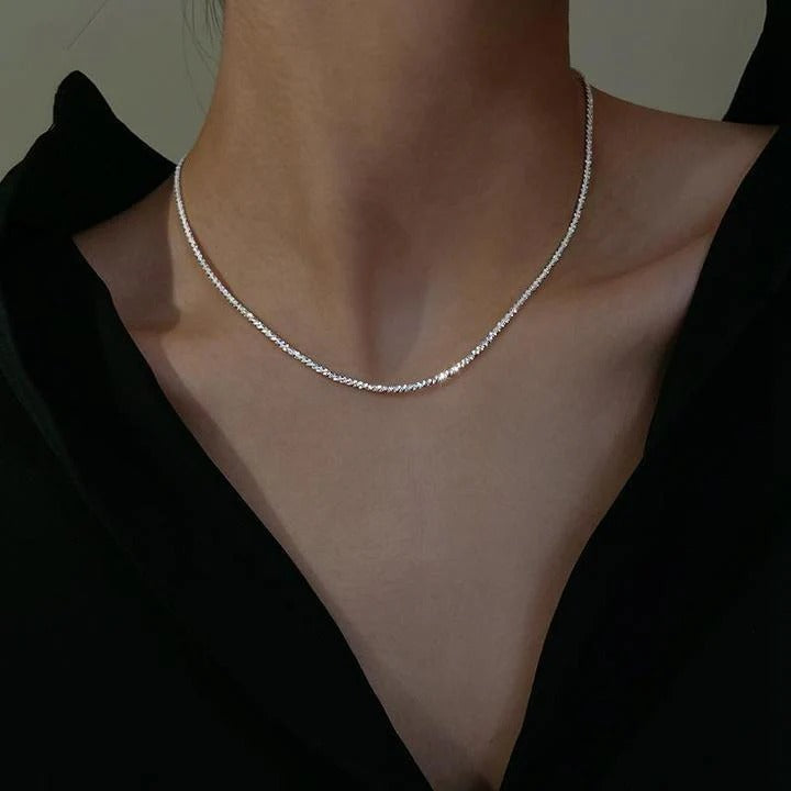 Silbernes Sternenlicht-Halskettenset – Elegant & Funkelnd für jeden Anlass | Zeitloses Schmuckset für Damen