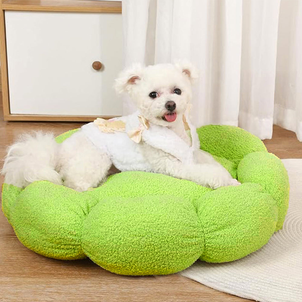Washable Floral Support Dog Bed for Cats & Small Pets