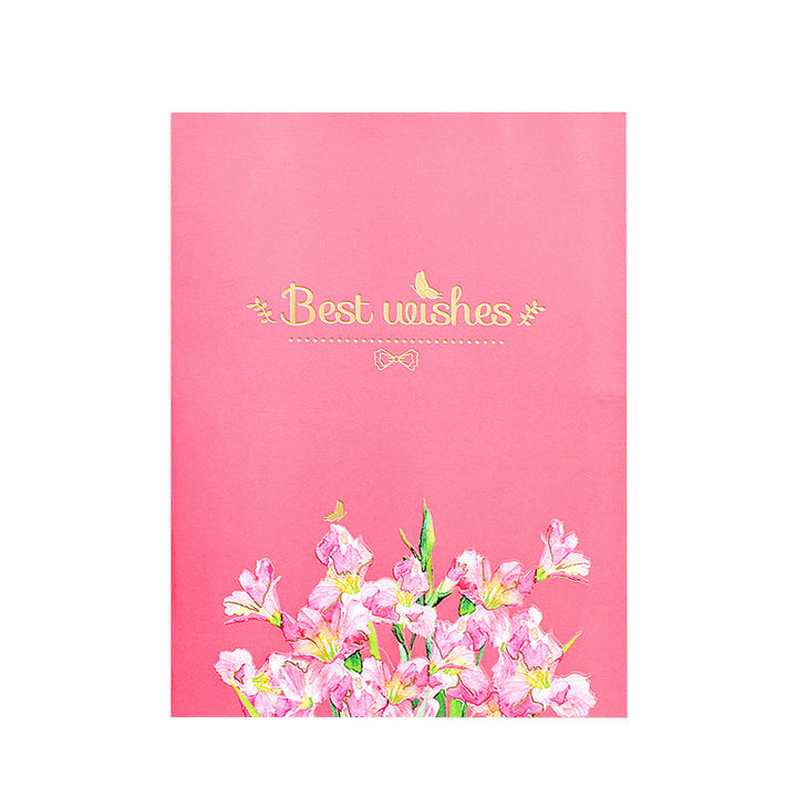 Geschenk zum Muttertag – 3D Aufklappkarte in Rosa mit Umschlag