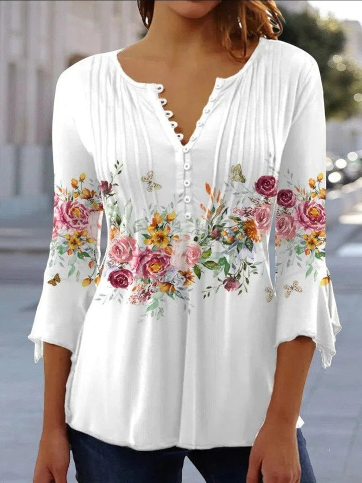 Camila | Elegante Blumenbluse Für Damen