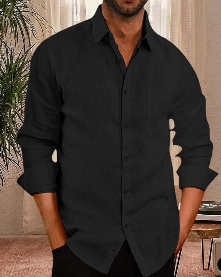 Herren Stilvolles Button-Down-Hemd | Langarm