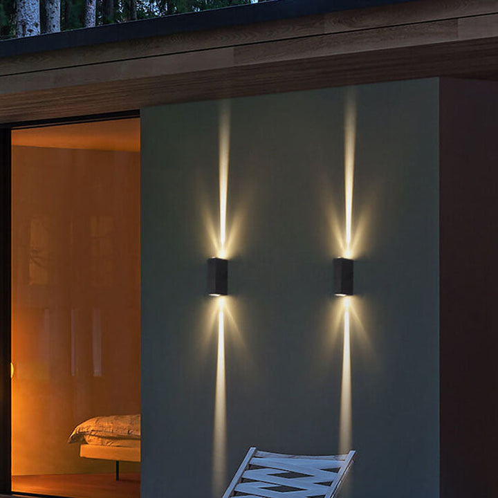 Exterior LED Wall Light Compact Rectangular Garden Lighting