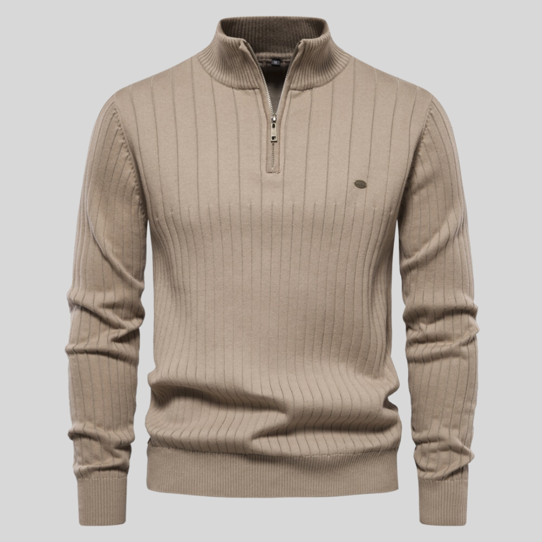 Herren Strickpullover Mit Langarm | Halb Reißverschluss