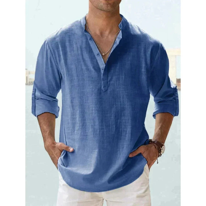 Bastien | Lässiges Henley-shirt Für Herren | Langarm
