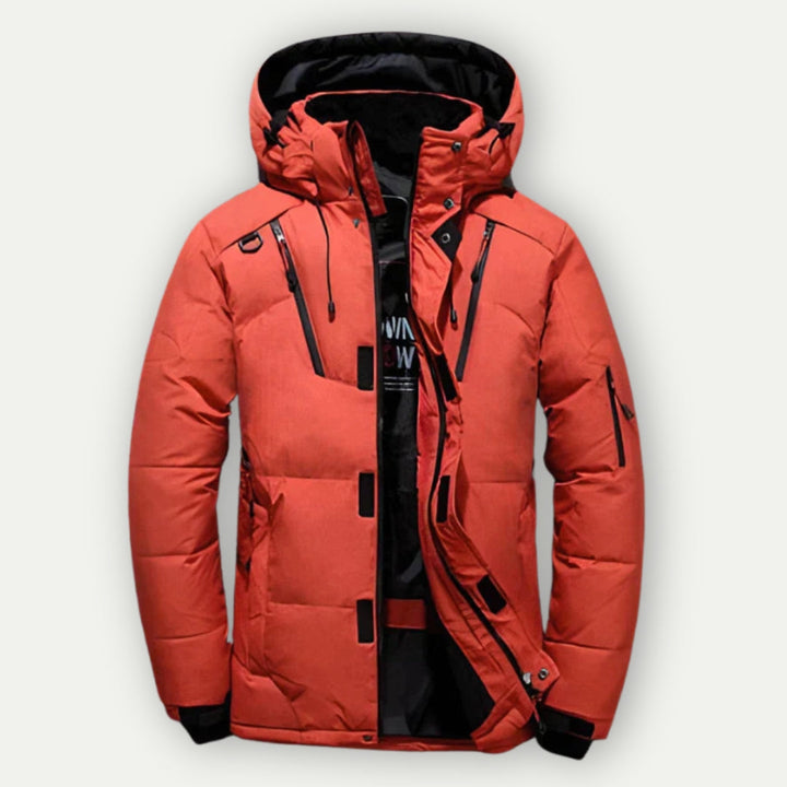 Herren Parka Wintermantel Mit Reißverschluss Und Kapuze | Langarm