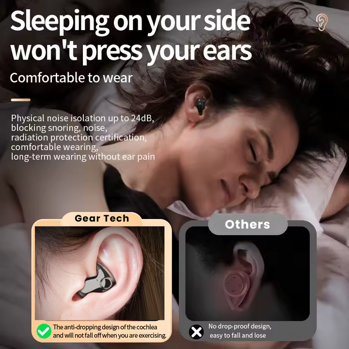 Wireless Sleep Earbuds Low-Profile Noise-Reducing Earphones