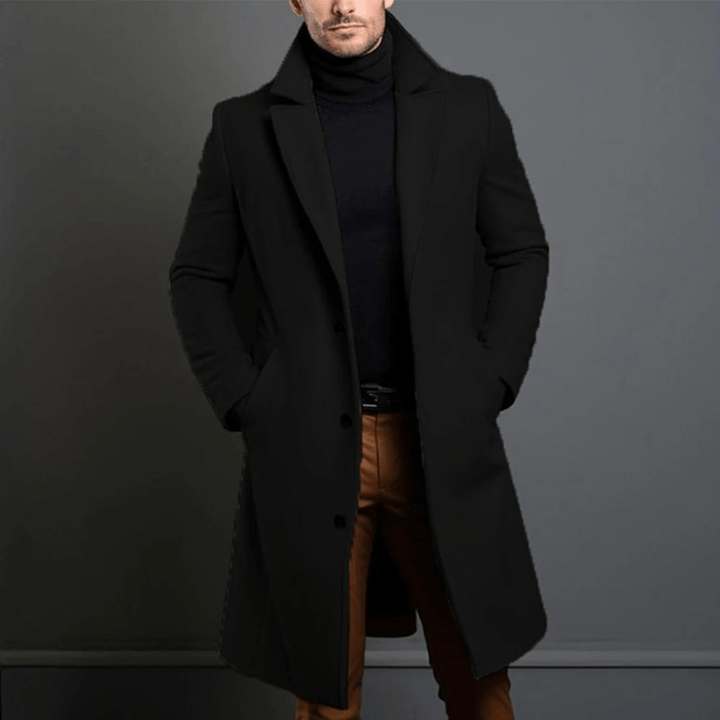Stylischer Trenchcoat Mit Offener Front Für Herren | Lang