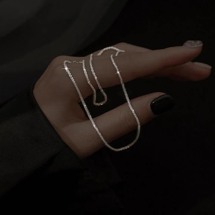 Silbernes Sternenlicht-Halskettenset – Elegant & Funkelnd für jeden Anlass | Zeitloses Schmuckset für Damen