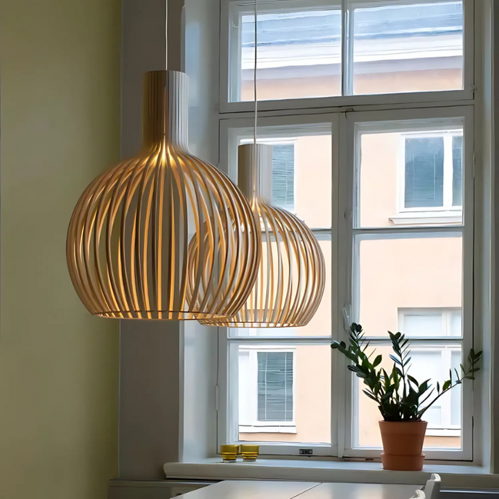 Minimalist Woodwork Pendant Light for Dining and Living Spaces