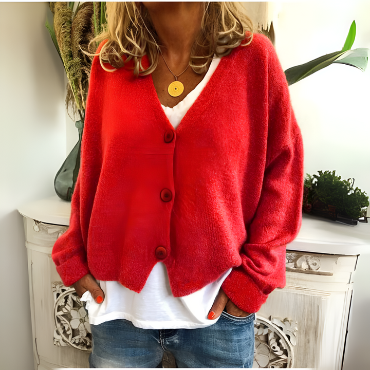 V-Ausschnitt-Cardigan Mit Knöpfen Für Damen | Winter